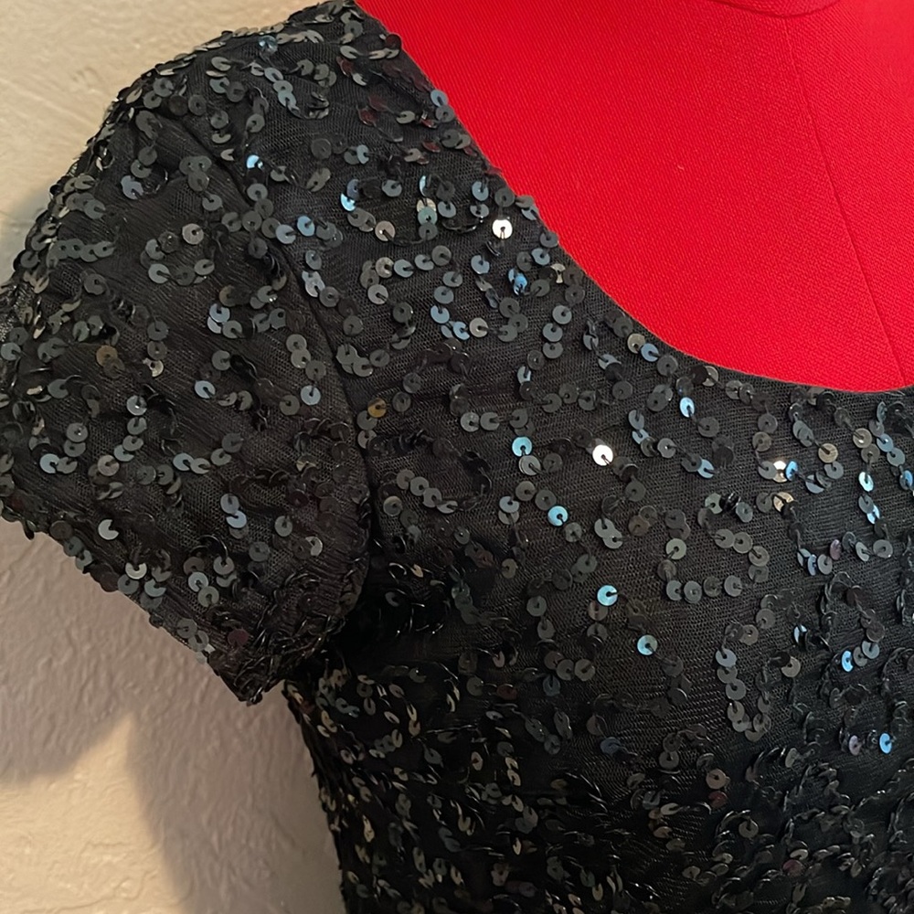 Black Baby Doll Sequin Top